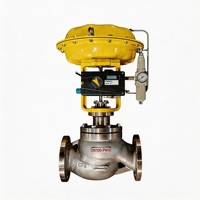 Vanne de régulation de gaz pneumatique Flowserve avec construction de type globe et garniture de type cage pour un contrôle précis du débit