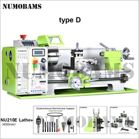 NUMOBAMS NU210E-400 1100W Mini tour CNC pour métaux avec filetage automatique gauche et droit