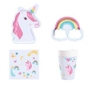 DAMAI <span class=keywords><strong>licorne</strong></span> fête d'anniversaire assiettes serviettes fourchettes fournitures arc-en-ciel nuage vaisselle ensemble jetable <span class=keywords><strong>Table</strong></span> fille thème décoration - Product Image 5