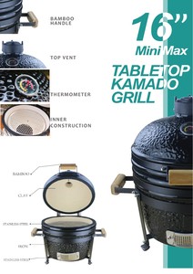 Auplex Small Komodo, Parrilla Kamado de Cerámica Premium de 16 Pulgadas, Diseño Moderno de Lujo con Altura Ajustable, Ahumador de Acero Inoxidable con Rotisserie - Product Image 2