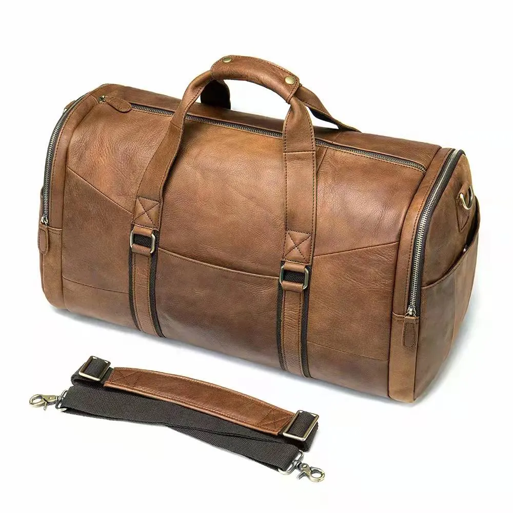 Кожаная дорожная сумка для мужчин, деловая сумка из воловьей кожи с натуральным лицевым узором для отпуска, спортзала, ручная сумочка на заказ