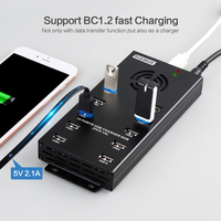 Fuente de Alimentación de 120 Vatios con Carcasa Metálica Resistente, Cargador USB con Concentrador USB de 10 Puertos para Macbook, Mac Pro, iMac