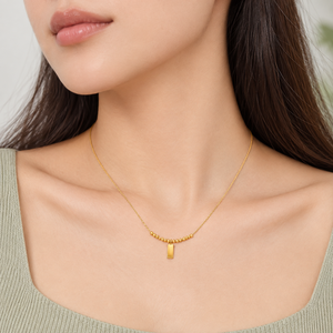 Collier minimaliste en alliage plaqué or avec pendentif rectangulaire et chaîne serpent pour un usage quotidien, bijoux unisexes - Product Image 5