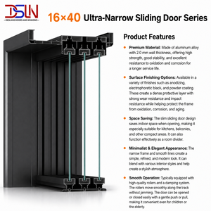 Portes coulissantes minimalistes en alliage d'aluminium ultra-minces à double vitrage dissimulées et personnalisées pour une utilisation intérieure et extérieure dans les salles de bain - Product Image 4