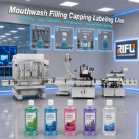 Ligne de production automatique de remplissage, bouchage et étiquetage de liquide de rinçage buccal 500ml-1L 600-3000 BPH