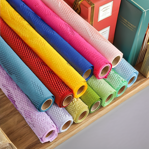 Hot bán giấy kraft CuộN tinh bột lớp phủ tuyệt vời tổ ong lưới hoa gói giấy cho bó hoa lót bao bì trang trí - Product Image 2