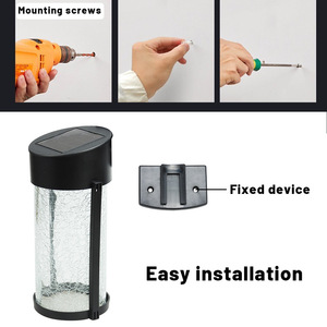 Lampe murale solaire extérieure en verre trempé LED 12V étanche pour jardin, patio, balcon - Product Image 5