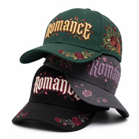 Gorra de Béisbol 2026 de Fábrica, 100% Algodón, con Bordado 3D de Letras Góticas y Diseño Floral de Rosas, Estilo Snapback Unisex Vintage