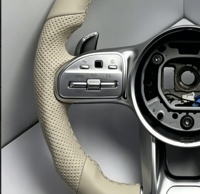 Volant de voiture adapté aux modèles Benz W205 C63 W213 E63 G63 GLS63S GLA45 A45 E43 G55 G63 W204 W223, volant en cuir
