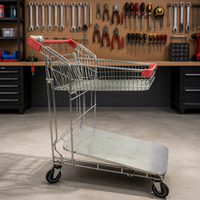 Chariot de tri à double couche avec couvercle rabattable et plateau supérieur pliable pour le tri