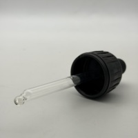 Bouchon compte-gouttes noir inviolable 28/410 avec pipette graduée en verre pour flacon de sirop