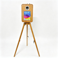 Set Photo Booth Kayu Vintage untuk Pernikahan, Kompatibel dengan Kamera DSLR Digital, Smartphone, iPad, Kapasitas 15 Orang, Cetak Instan