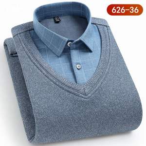 Factory <span class=keywords><strong>Outlet</strong></span> Plus camicia Pullover in pile maglione lavorato a maglia camicie a maniche lunghe da <span class=keywords><strong>uomo</strong></span> calde invernali - Product Image 6