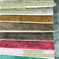 Tissu textile imprimé en velours hollandais 100% polyester pour tissu de canapé avec support non tissé