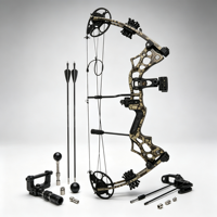 Arc à poulies professionnel réglable HUANTU Leiwanuo Pangu Pro, kit de tir à l'arc en métal, composants, force de traction 30-65 lb, longueur 96 cm