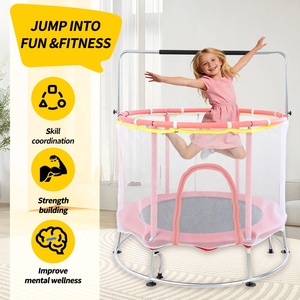 Trampoline pour enfants <span class=keywords><strong>de</strong></span> 48 pouces avec grande base ronde, barre horizontale, filet <span class=keywords><strong>de</strong></span> sécurité, trampoline <span class=keywords><strong>de</strong></span> saut intérieur/extérieur - Product Image 4