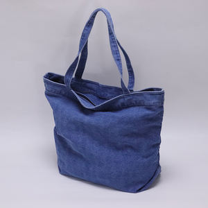 DIY personnalisé Logo Durable Denim Sac Fourre-Tout Mesdames Weekender Denim Plage Sacs à Main Fermeture Éclair Shopping Sacs à Bandoulière Voyage Cowboy Fourre-Tout - Product Image 1