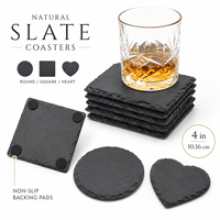 Ensemble de sous-verres en ardoise à thème Joyeux Noël, vente en gros, imprimés festifs, durables, écologiques, antidérapants, pour cadeau promotionnel de Noël