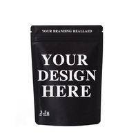 Emballage en plastique laminé avec impression numérique personnalisée pochette debout à fermeture éclair paquet de 3.5g de feuille d'aluminium sac en mylar anti-odeur