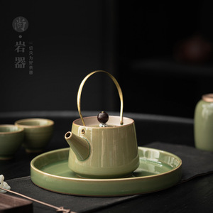 Tetera de Cerámica Shangyan con Tapa, Juego de Té Kung Fu, Tetera Individual para el Hogar, Estilo Retro - Product Image 3
