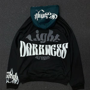 Étiquette de sweat à capuche en coton lourd brodé personnalisé pull à capuche patchwork sweat à capuche - Product Image 3