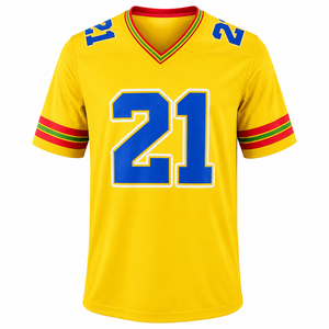 Wholesale Heat-Transfer Printed Custom Team Name American Football Jersey 100% Polyester Breathable Unisex Adult Plus Size - Product Image 2