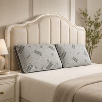Oreiller de cou ergonomique réglable en mousse à mémoire de forme souple au charbon de bois, avec taie d'oreiller grise lavable, à récupération lente pour le soutien du cou