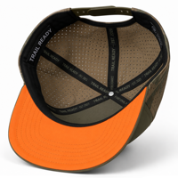 Casquette de baseball extérieure 5 panneaux camouflage avec patch PVC personnalisé, perforée, en maille, découpée au laser, imperméable, vente en gros