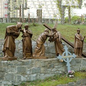 Estación católica de bronce de la Cruz, estatua de <span class=keywords><strong>Simon</strong></span> de cireno, hecha para soportar la cruz - Product Image 2