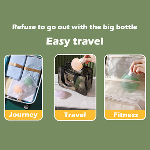 Bộ 3 gel tắm sản phẩm chăm sóc da trang điểm di động Remover bơm lại dầu Bóp Chai du lịch dầu gội Mỹ phẩm chai - Product Image 4