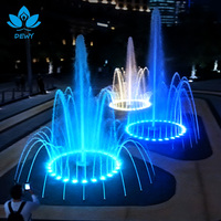 Fontaine musicale flottante extérieure de style occidental, grand design moderne, en acier inoxydable, écologique et durable pour usage commercial
