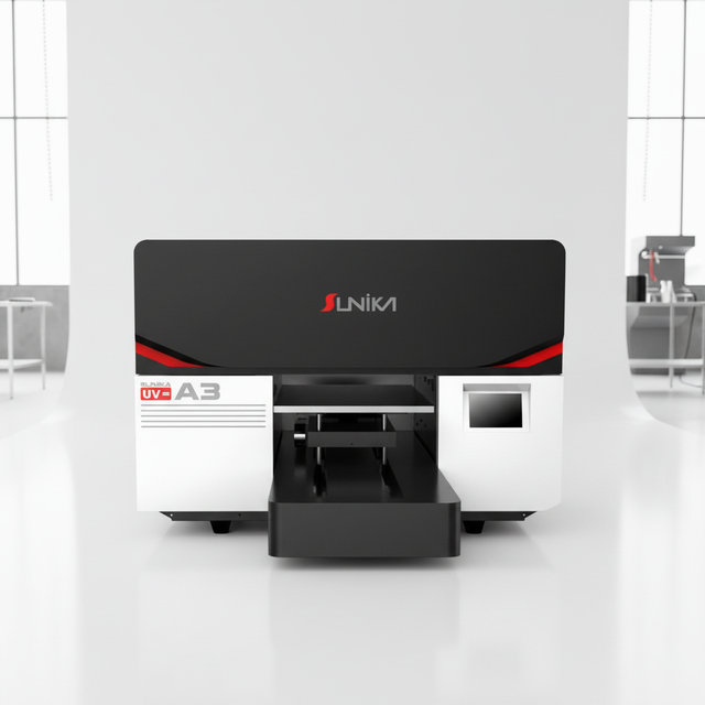 Sunika A3 UV-LED Flatbed Printer I3200 Printhead Full-Automatic High-Resolution 9600DPI Eco-Solvent Multifunction Flex Egg