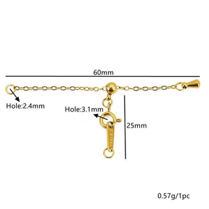 Adjustable Extension Chain Clasp Set | PVD Gold Plated Stainless Steel <b>Slider</b> Extender for DIY <b>Bracelet</b> Necklace Jewelry Making - Product Image 3