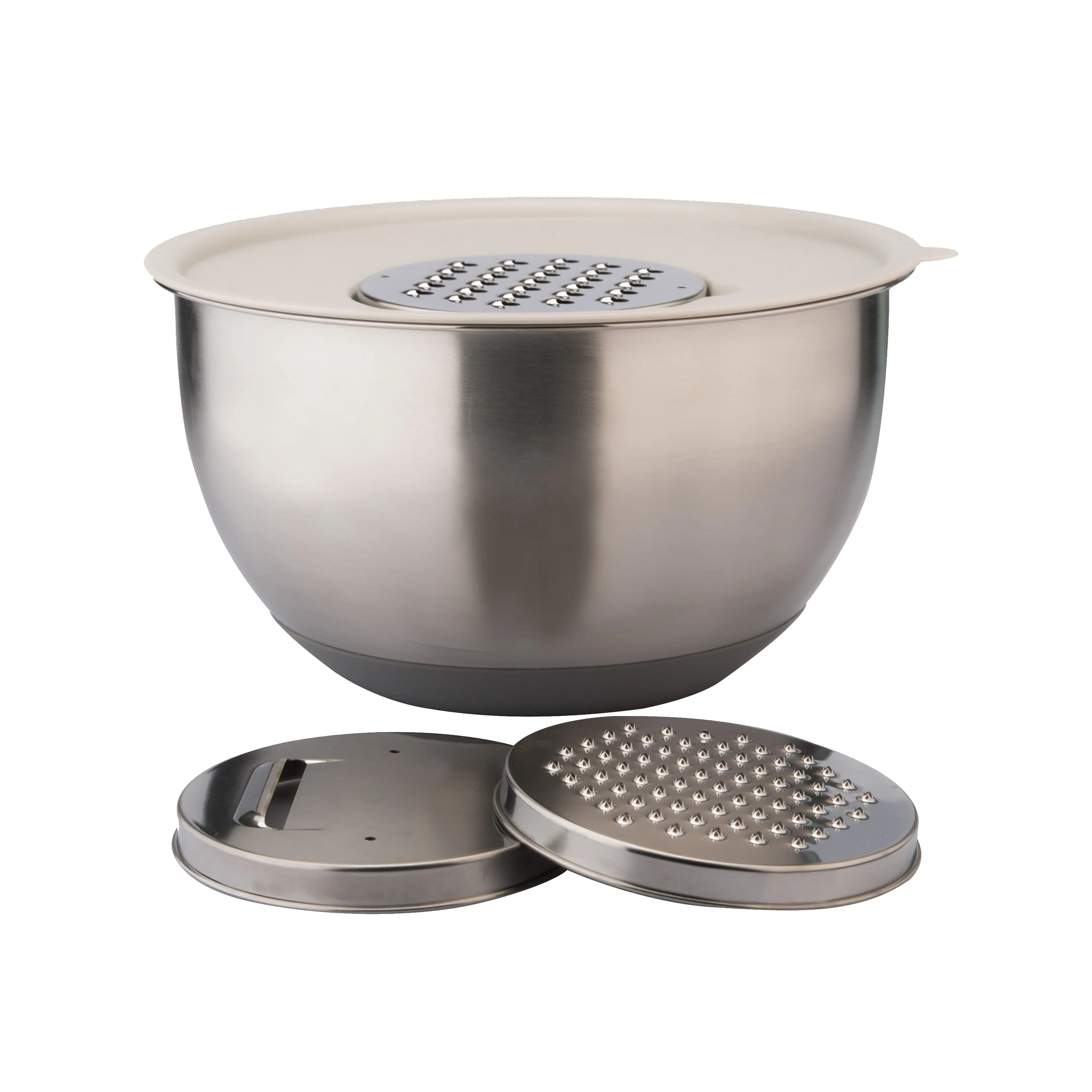 Factory directly sell salad bowl Stainless Steel Mixing bowl with grater function