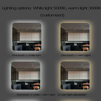 Miroir LED intelligent avec écran tactile Android AI Bluetooth Wifi TV Affichage de l'heure Désembueur pour salle de bain Home Gym Retail Beauty Makeup