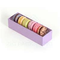 Boîtes à macarons à tiroir coulissant 6 pièces en papier, avec logo en feuille d'argent – Vente chaude