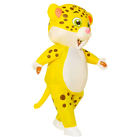 Blow up Full Body Animaux Costumes Jaune Léopard Halloween Party Costume Léopard Gonflable pour Adultes