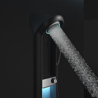 Ensemble de douche thermostatique intelligent avec jet pluie, barre coulissante à poignée unique, mitigeur mural pour hôtels et salles de bain