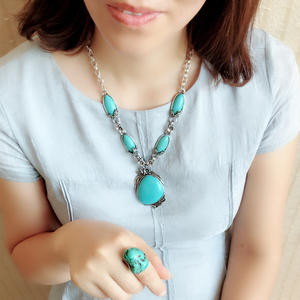 Fashion Multilayer Bohemian Irregular Western <b>Indian</b> Vintage Boho Turquoise Stone Necklaces <b>Jewelry</b> <b>Set</b> for Women - Product Image 3