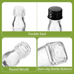 Botella de Plástico PET para Jugo de 200 ml, Vacía, con Tapa Metálica de Rosca 24/410 para Botellas de Whisky de Cuello Largo Cuadrado, Grado Alimenticio - Product Image 3