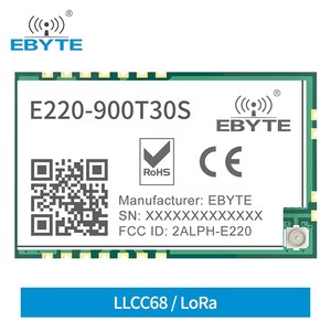Module sans fil LoRa Ebyte ODM E220-900T30S 10 km avec technologie LoRa à spectre étalé, 30 dBm, UART, 868 MHz, 915 MHz, puce LLCC68 - Product Image 2