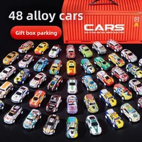 48 mini voitures rétrofrictionnelles à l'échelle 1:100 en alliage métallique et plastique, ensemble en coffret cadeau, vente en gros, unisexe, à inertie