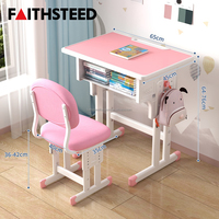 Ensemble de bureau et chaise d'école primaire moderne, réglable en hauteur, mobilier de classe pour élèves, table d'étude ergonomique pour l'apprentissage