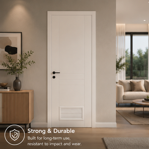 Porte en PVC thermoformé avec panneau à persiennes intégré, anti-déformation, respirante, <span class=keywords><strong>pour</strong></span> usage domestique, certifiée CE ISO - Product Image 1