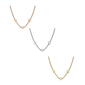 Collar Minimalista con Colgante de Dos Monedas en Blanco, de Acero Inoxidable con Baño de Oro de 18k, Monedas Redondas Múltiples, DIY, Grabado de Nombre, Collar Personalizado en Blanco - Product Image 6