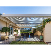 Pergola bioclimatique à lames orientables en aluminium thermolaqué, trois modes de contrôle, protection réglable contre le soleil et la pluie toute l'année, pour balcon