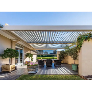 Pérgola con persianas resistentes al viento, con tres modos de control, protección ajustable contra el sol y la lluvia, diseñada para brindar comodidad al aire libre durante todo el año. - Product Image 4