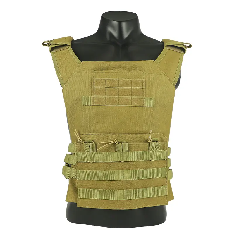 Tactical Vest Lightweight Respirável Poliéster Sports Vest Treinamento ao ar livre Vest ajustável para Adultos CS/Caça/Treinamento