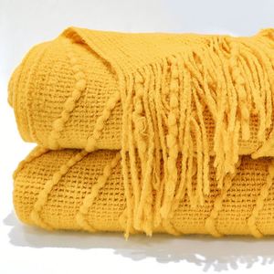 NEW Super Soft Acrylic Textured Solid Decorative <b>Throw</b> Lightweight Knitted Blanket <b>for</b> <b>Bed</b> and Sofa - Product Image 3