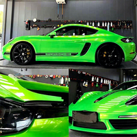Film vinyle auto-adhésif PVC/PET de qualité supérieure, couleur vert néon brillant effet métallique changeant de couleur, pour covering de carrosserie automobile